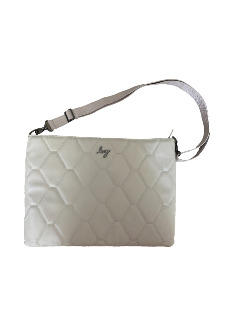 Lug Galley Satin Luxe VL Portfolio Cross Body Bag in Cream NWOT